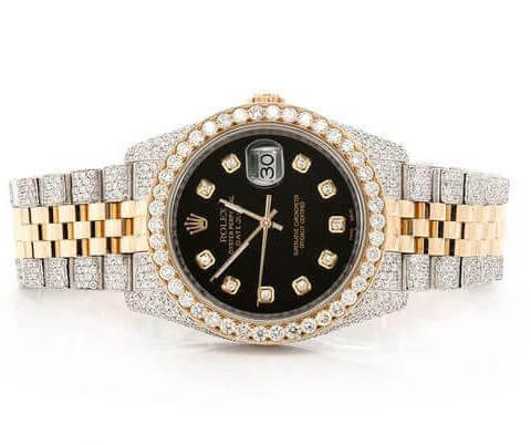 iced out diamond rolex