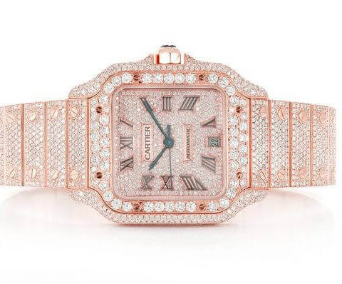 iced out cartier watch